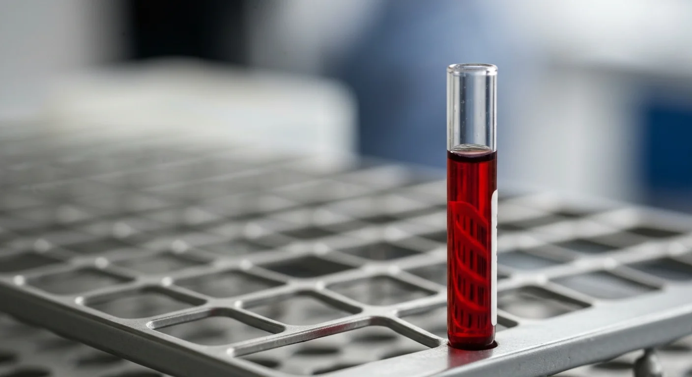 A blood sample tube used for genetic sequencing