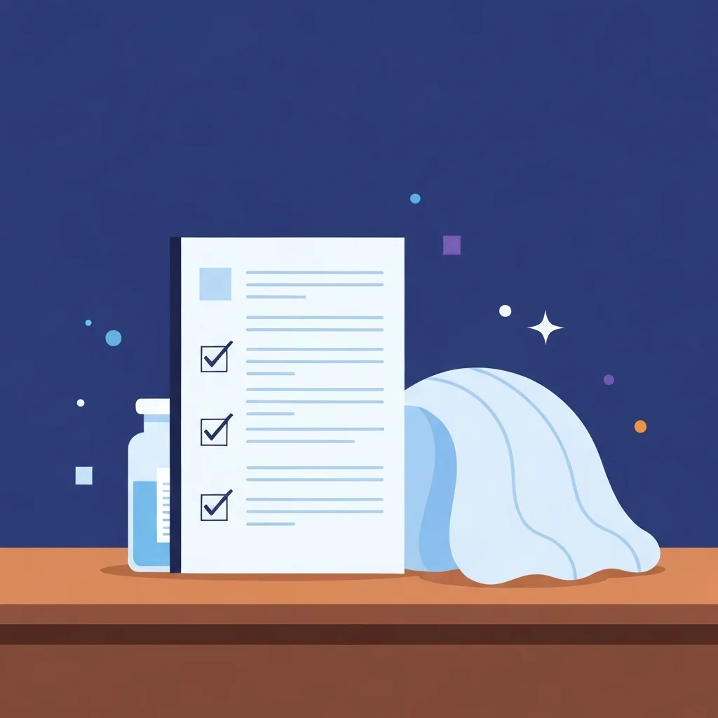 A birth plan checklist next to a folded baby blanket